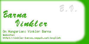 barna vinkler business card